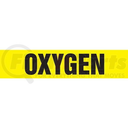 54009 by JJ KELLER - Oxygen Pipe Marker - ASME/ANSI - Yellow, Self-Stick Vinyl, 1.5" x 8"