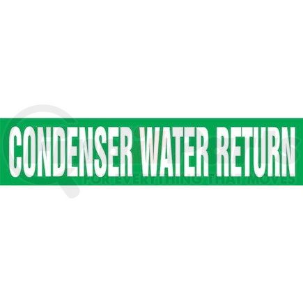 53086 by JJ KELLER - Condenser Water Return Pipe Marker - ASME/ANSI - Green, Self-Stick Vinyl, 1" x 8"