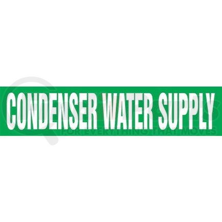 53098 by JJ KELLER - Condenser Water Supply Pipe Marker - ASME/ANSI - Green, Self-Stick Vinyl, 1" x 8"