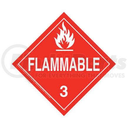 531 by JJ KELLER - Class 3 Flammable Liquid Placard - Worded - 4 mil Vinyl Removable Adhesive