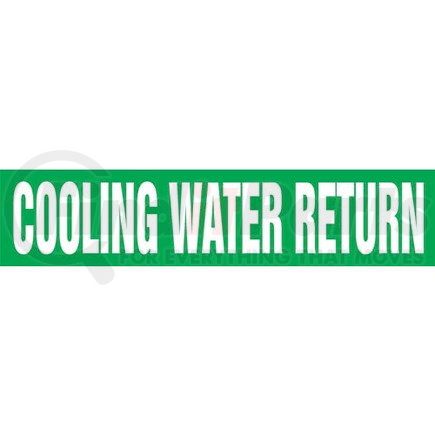 53112 by JJ KELLER - Cooling Water Return Pipe Marker - ASME/ANSI - Green, Self-Stick Vinyl, 1" x 8"