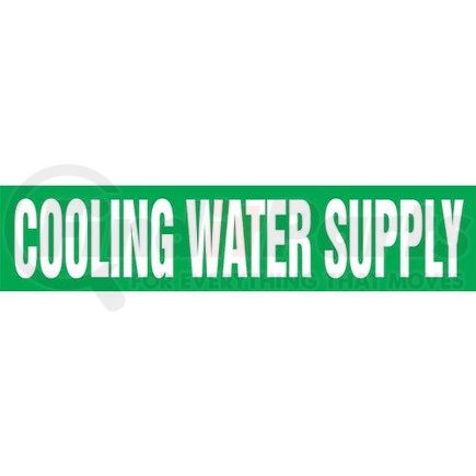 53119 by JJ KELLER - Cooling Water Supply Pipe Marker - ASME/ANSI - Green, Self-Stick Vinyl, 1" x 8"