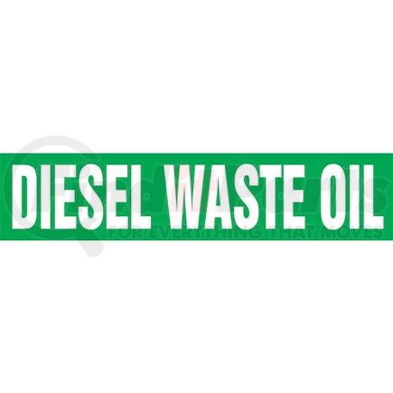53161 by JJ KELLER - Diesel Waste Oil Pipe Marker - ASME/ANSI - Green, Self-Stick Vinyl, 1" x 8"
