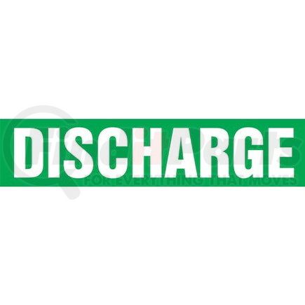 53168 by JJ KELLER - Discharge Pipe Marker - ASME/ANSI - Green, Self-Stick Vinyl, 1" x 8"