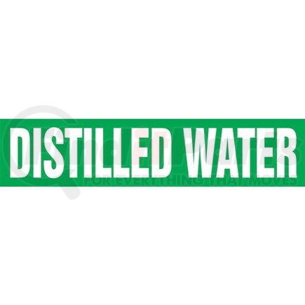 53175 by JJ KELLER - Distilled Water Pipe Marker - ASME/ANSI - Green, Self-Stick Vinyl, 1" x 8"