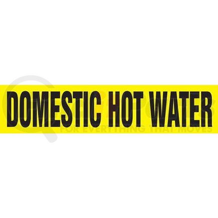 53206 by JJ KELLER - Domestic Hot Water Pipe Marker - ASME/ANSI - Yellow, Self-Stick Vinyl, 1" x 8"