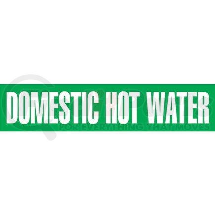 53214 by JJ KELLER - Domestic Hot Water Pipe Marker - ASME/ANSI - Green, Self-Stick Vinyl, 1" x 8"