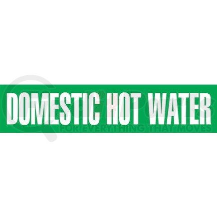 JJ Keller 53219 Domestic Hot Water Pipe Marker - ASME/ANSI - Green, Snap Tite, 9" x 8"