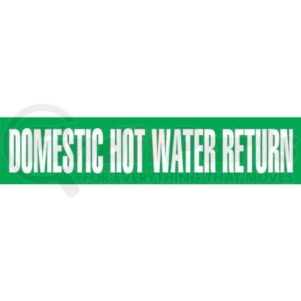 53244 by JJ KELLER - Domestic Hot Water Return Pipe Marker - ASME/ANSI - Green, Self-Stick Vinyl, 1" x 8"