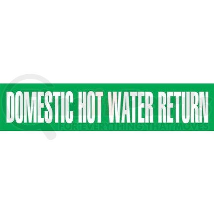 JJ Keller 53249 Domestic Hot Water Return Pipe Marker - ASME/ANSI - Green, Snap Tite, 9" x 8"