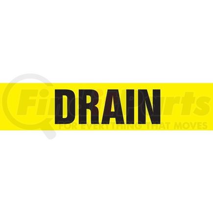 53266 by JJ KELLER - Drain Pipe Marker - ASME/ANSI - Yellow, Self-Stick Vinyl, 1.5" x 8"