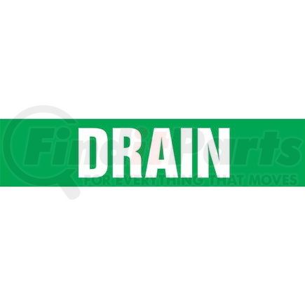 53273 by JJ KELLER - Drain Pipe Marker - ASME/ANSI - Green, Self-Stick Vinyl, 1.5" x 8"