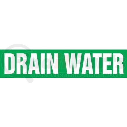 53279 by JJ KELLER - Drain Water Pipe Marker - ASME/ANSI - Green, Self-Stick Vinyl, 1" x 8"