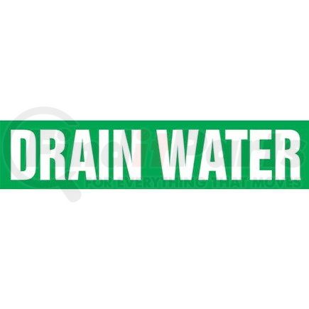 JJ Keller 53285 Drain Water Pipe Marker - ASME/ANSI - Green, Snap Tite, 14" x 12"
