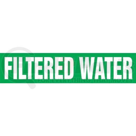 53360 by JJ KELLER - Filtered Water Pipe Marker- ASME/ANSI - Green, Self-Stick Vinyl, 1" x 8"