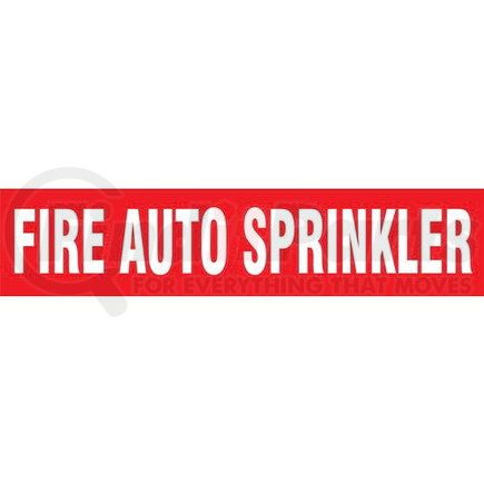 53375 by JJ KELLER - Fire Auto Sprinklers Pipe Marker - ASME/ANSI - Red Self-Stick Vinyl, 1.5" x 8"