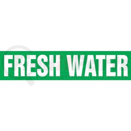 53405 by JJ KELLER - Fresh Water Pipe Marker - ASME/ANSI - Green, Self-Stick Vinyl, 1" x 8"