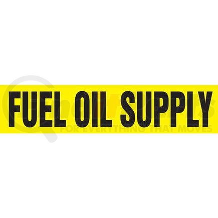 53441 by JJ KELLER - Fuel Oil Supply Pipe Marker - ASME/ANSI - Yellow, Self-Stick Vinyl, 1" x 8"