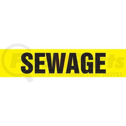 54505 by JJ KELLER - Sewage Pipe Marker - ASME/ANSI - Yellow, Self-Stick Vinyl, 1.5" x 8"