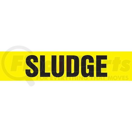 54522 by JJ KELLER - Sludge Pipe Marker - ASME/ANSI - Yellow, Self-Stick Vinyl, 1" x 8"