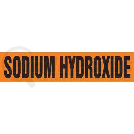 54537 by JJ KELLER - Sodium Hydroxide Pipe Marker - ASME/ANSI - Orange, Self-Stick Vinyl, 1" x 8"