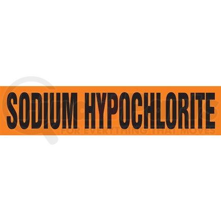 54552 by JJ KELLER - Sodium Hypochlorite Pipe Marker - ASME/ANSI - Orange, Self-Stick Vinyl, 1.5" x 8"