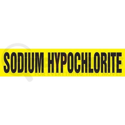 54558 by JJ KELLER - Sodium Hypochlorite Pipe Marker - ASME/ANSI - Yellow, Self-Stick Vinyl, 1" x 8"