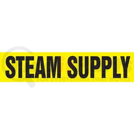 54613 by JJ KELLER - Steam Supply Pipe Marker - ASME/ANSI - Yellow, Self-Stick Vinyl, 2.5" x 12"