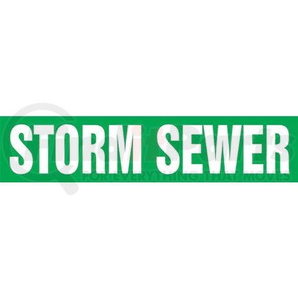54627 by JJ KELLER - Storm Sewer Pipe Marker - ASME/ANSI - Green, Self-Stick Vinyl, 2.5" x 12"