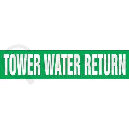 54738 by JJ KELLER - Tower Water Return Pipe Marker - ASME/ANSI - Green, Self-Stick Vinyl, 1" x 8"