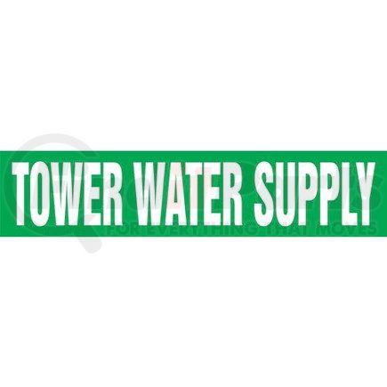 54746 by JJ KELLER - Tower Water Supply Pipe Marker - ASME/ANSI - Green, Self-Stick Vinyl, 1" x 8"