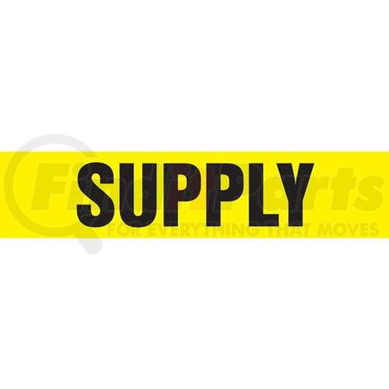 54674 by JJ KELLER - Supply Pipe Marker - ASME/ANSI - Yellow, Self-Stick Vinyl, 1" x 8"