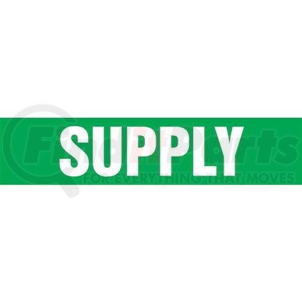 54683 by JJ KELLER - Supply Pipe Marker - ASME/ANSI - Green, Self-Stick Vinyl, 2.5" x 12"