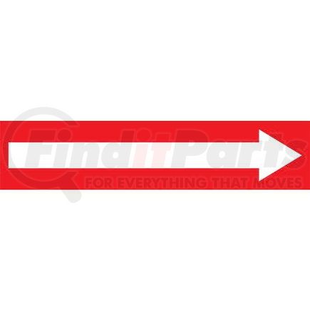 54880 by JJ KELLER - Wordless Pipe Marker - Long Arrow - ASME/ANSI - Red Self-Stick Vinyl, 1" x 8"