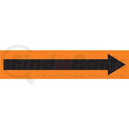 54887 by JJ KELLER - Wordless Pipe Marker - Long Arrow - ASME/ANSI - Orange, Self-Stick Vinyl, 1" x 8"