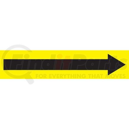 54895 by JJ KELLER - Wordless Pipe Marker - Long Arrow - ASME/ANSI - Yellow, Self-Stick Vinyl, 1.5" x 8"