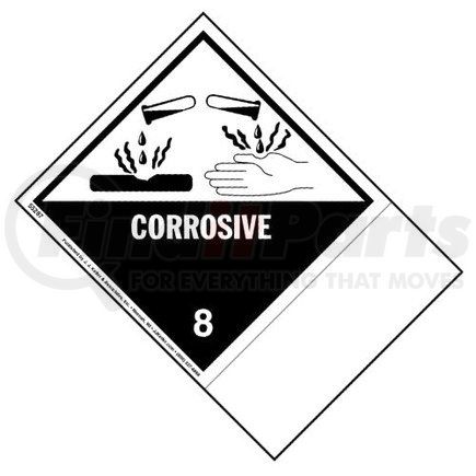 55287 by JJ KELLER - Class 8 Corrosive Labels - Blank Shipping Name Panel - Laser Compatible Paper, 50 Sheets/Pk (4 Labels/Sheet)