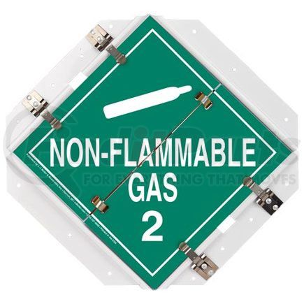 55295 by JJ KELLER - Aluminum Flip Placard - 1 Legend, Non-Flammable Gas, 16"x15.5", White Back Plate - 1-Legend, White Back Plate