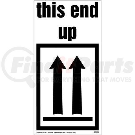 55306 by JJ KELLER - This End Up Orientation Arrows Package Marking - Paper, 500 Labels/Roll – 4" x 8"
