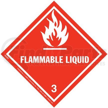 55363 by JJ KELLER - Class 3 Flammable Liquid Labels - Paper, 50 Sheets/Pk (2 Labels/Sheet)