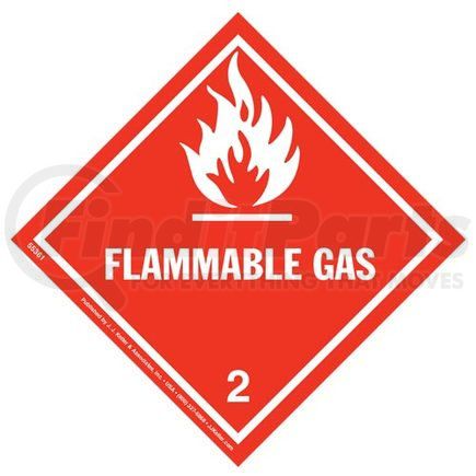 55361 by JJ KELLER - Class 2 Flammable Gas Labels - Paper, 50 Sheets/Pk (2 Labels/Sheet)