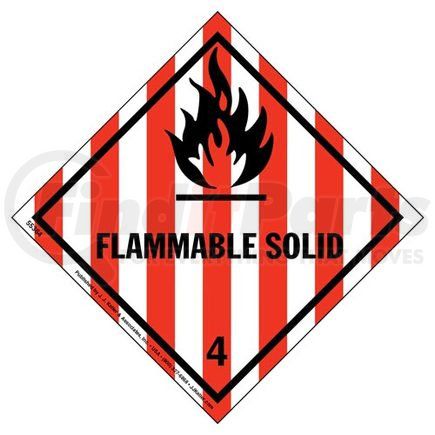 55364 by JJ KELLER - Class 4 Flammable Solid Labels - Paper, 50 Sheets/Pk (2 Labels/Sheet)