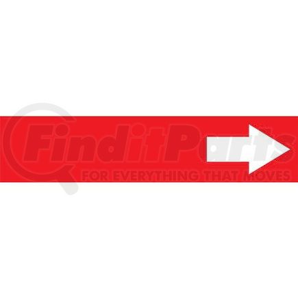 54922 by JJ KELLER - Wordless Pipe Marker - Short Arrow - ASME/ANSI - Red Self-Stick Vinyl, 1" x 8"