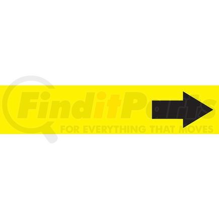 54936 by JJ KELLER - Wordless Pipe Marker - Short Arrow - ASME/ANSI - Yellow, Self-Stick Vinyl, 1" x 8"