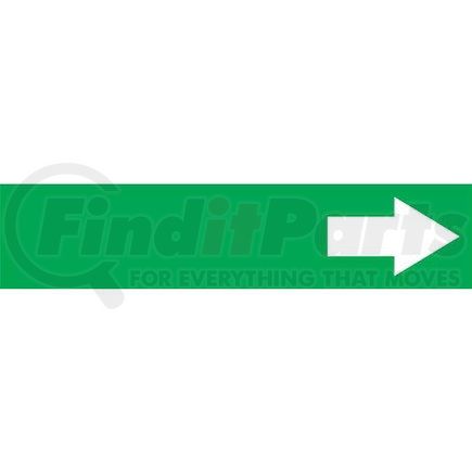 54951 by JJ KELLER - Wordless Pipe Marker - Short Arrow - ASME/ANSI - Green, Self-Stick Vinyl, 1.5" x 8"