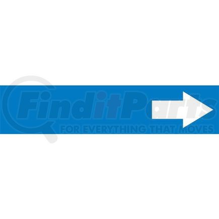 54957 by JJ KELLER - Wordless Pipe Marker - Short Arrow - ASME/ANSI - Blue, Self-Stick Vinyl, 1" x 8"