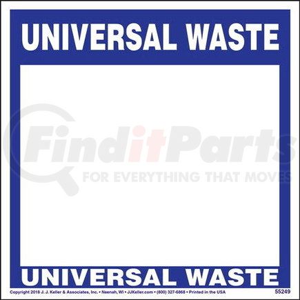 55249 by JJ KELLER - Universal Waste Labels - Laser Compatible Vinyl, 100 Sheets/Pk (1 Label/Sheet)