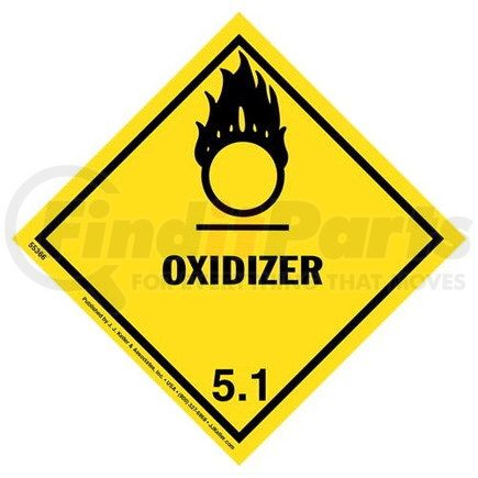 55366 by JJ KELLER - Class 5 Oxidizer Labels - Paper, 50 Sheets/Pk (2 Labels/Sheet)