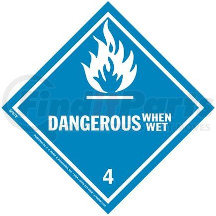 55372 by JJ KELLER - Class 4 Dangerous When Wet Labels - Paper, 50 Sheets/Pk (2 Labels/Sheet)