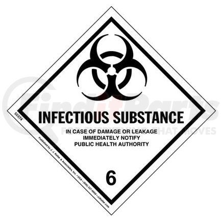 JJ Keller 55374 Class 6 Infectious Substance Labels - Paper, 50 Sheets/Pk (2 Labels/Sheet)